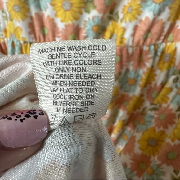 Ultra Flirt | Yellow & Pink Floral Dress | Women’s Medium - Picture 8 of 8